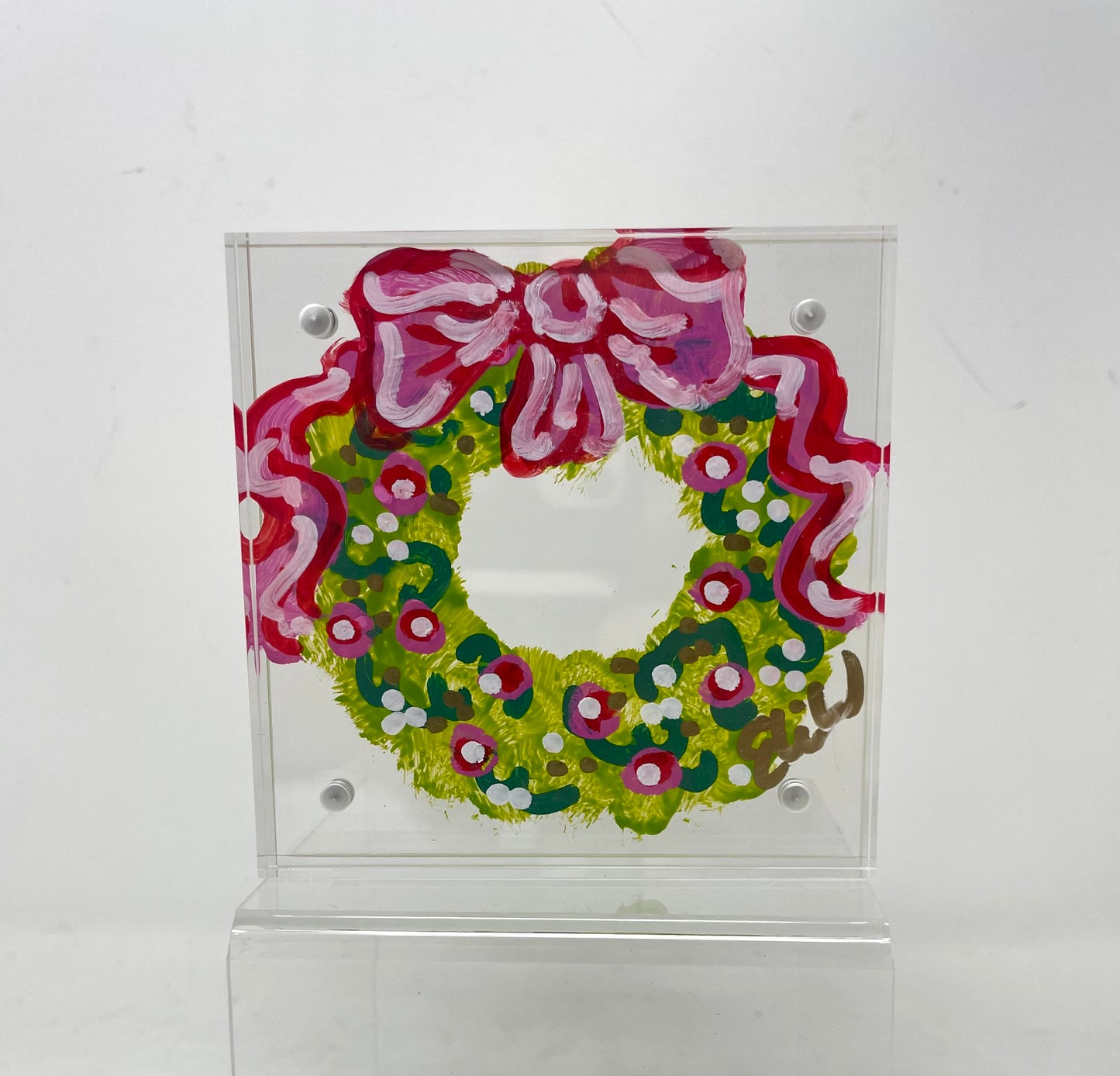 Christmas Acrylics/Painted Holiday Wreath