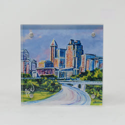 Raleigh Skyline Landmark Acrylic Block - 4x4