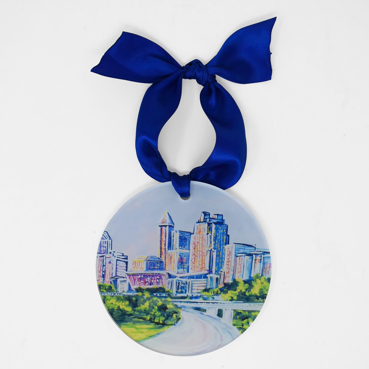 Raleigh Skyline Landmark Acrylic Disc Ornament