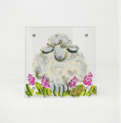 Spring Sheep Acrylic Block