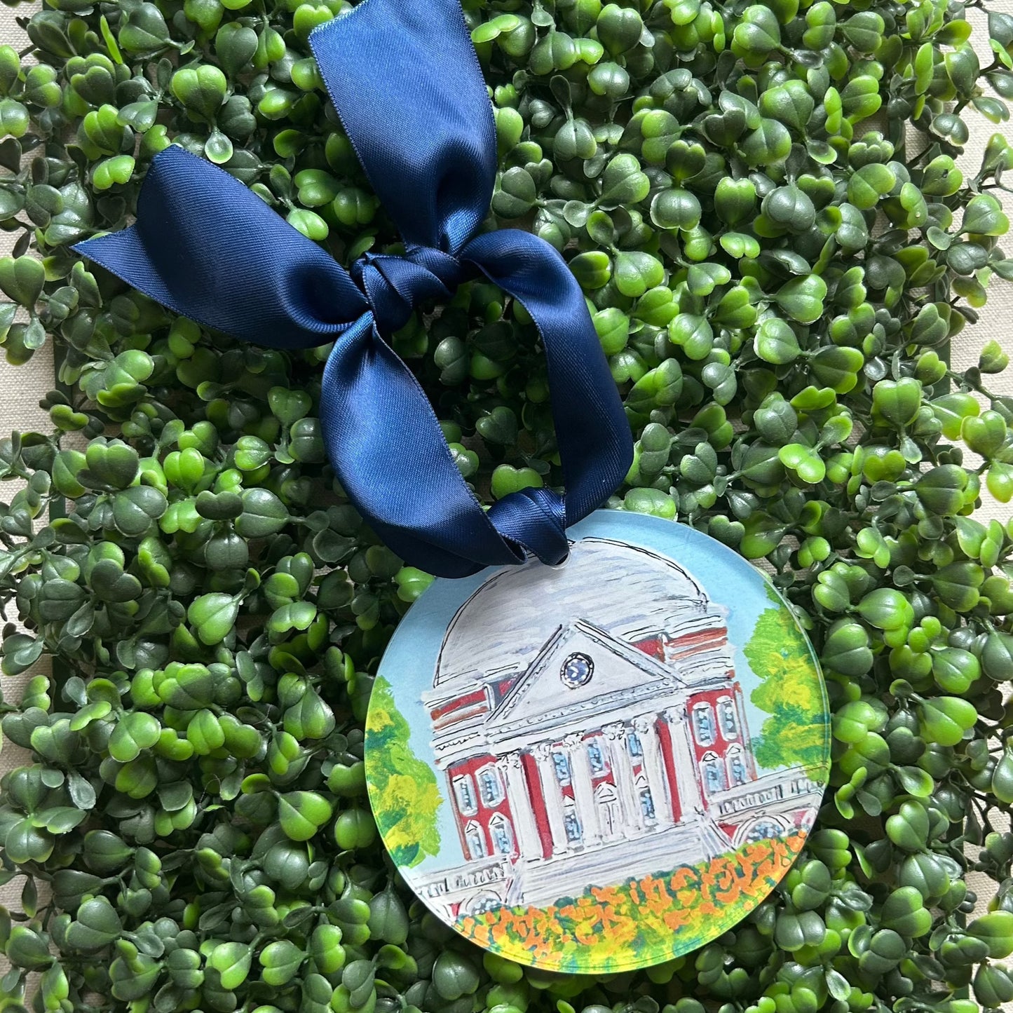 UVA Landmark Acrylic Disc Ornament