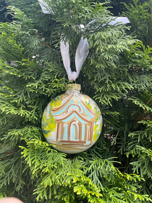 Church Ornament Glass Disc Ornament
