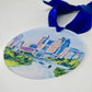 Raleigh Skyline Landmark Acrylic Disc Ornament