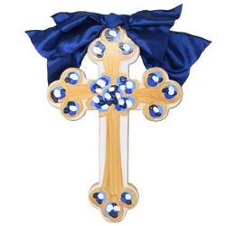 Blue Hallelujah Cross - 18"