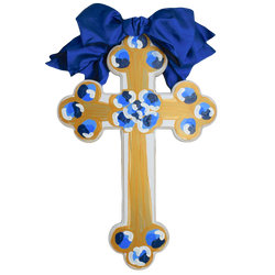 Blue Hallelujah Cross - 24"